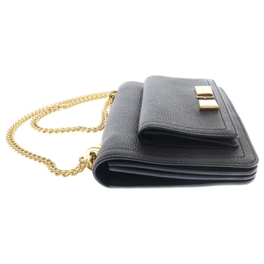 FERRAGAMO フェラガモ VARA ヴァラ リボン レザー チェーンショルダー  