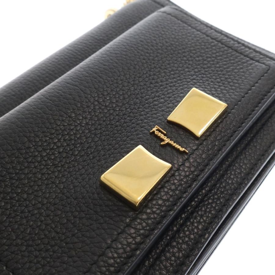 FERRAGAMO フェラガモ VARA ヴァラ リボン レザー チェーンショルダー  