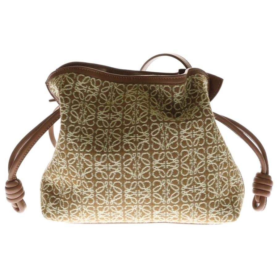 LOEWE ロエベ アナグラム レザー ショルダーバッグ 茶 ゴールド金具