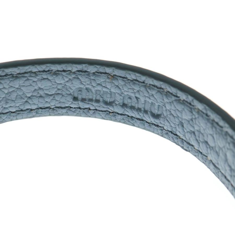 miumiu ミュウミュウ ラインストーン付ロゴスターチャームレザー