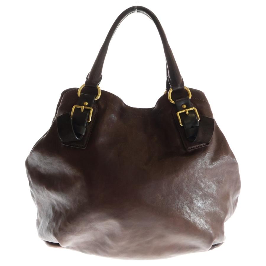 3月限定価格 PRADA レザートートバッグ ブラウン　プラダトート 3月限定価格 PRADA レザートートバッグ ブラウン プラダトート