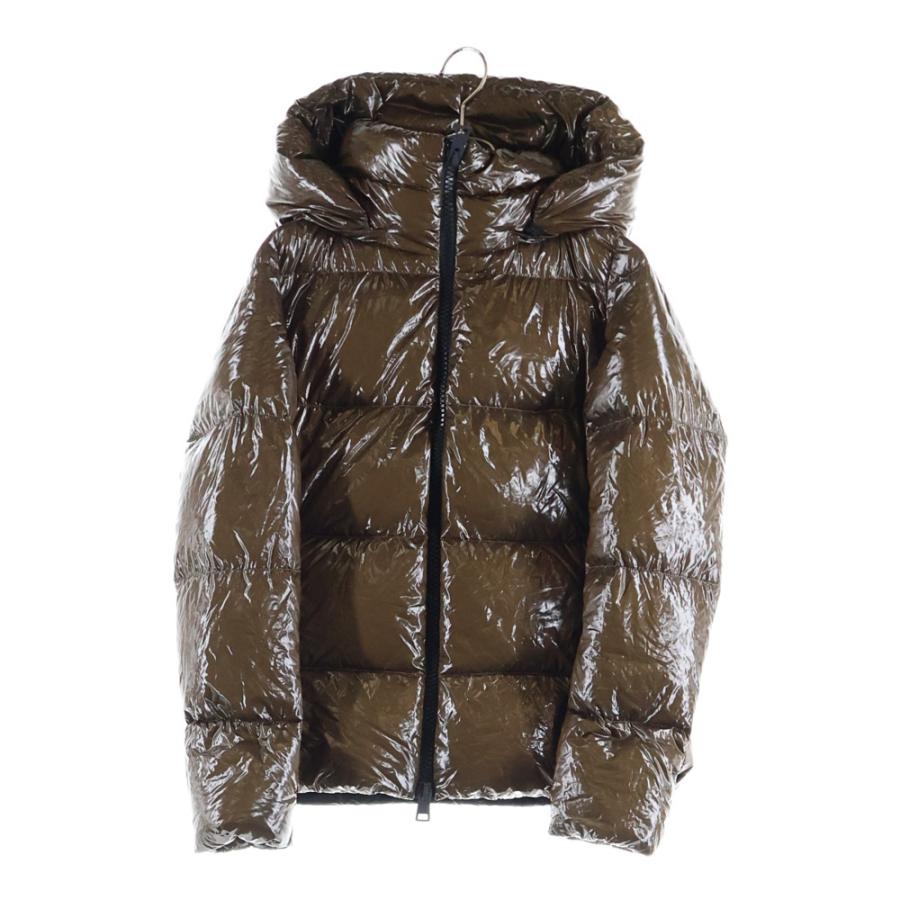 【お値下げ中】Herno ブラウン ダウンジャケット HERNO（ヘルノ） フーデッド ジップアップ ダウン ジャケット ブラウン