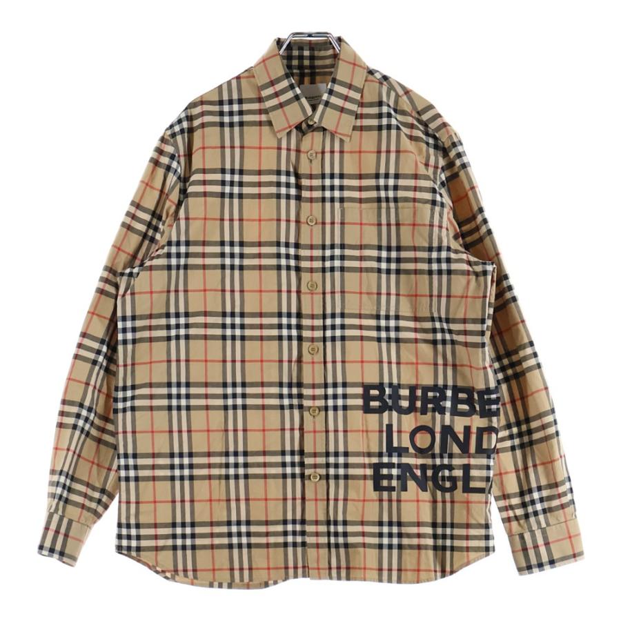 BURBERRY（バーバリー） ノバチェック総柄 ロゴプリント コットン 長袖