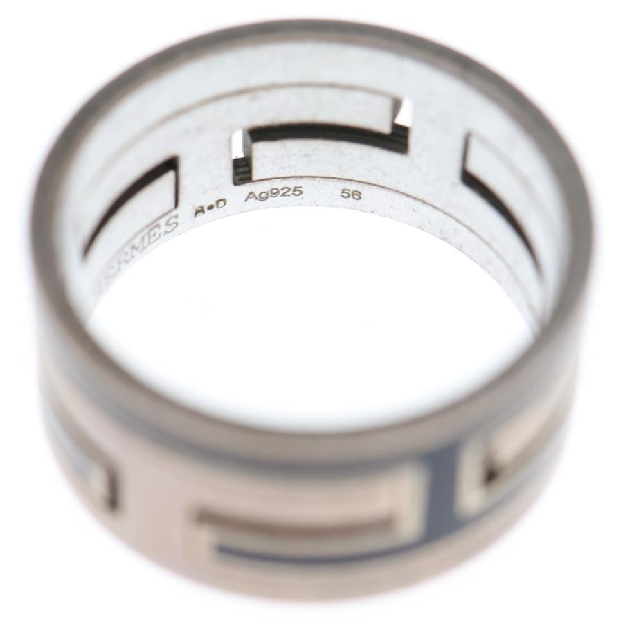 HERMES（エルメス） ムーブアッシュ リング 指輪 シルバー×ブラック