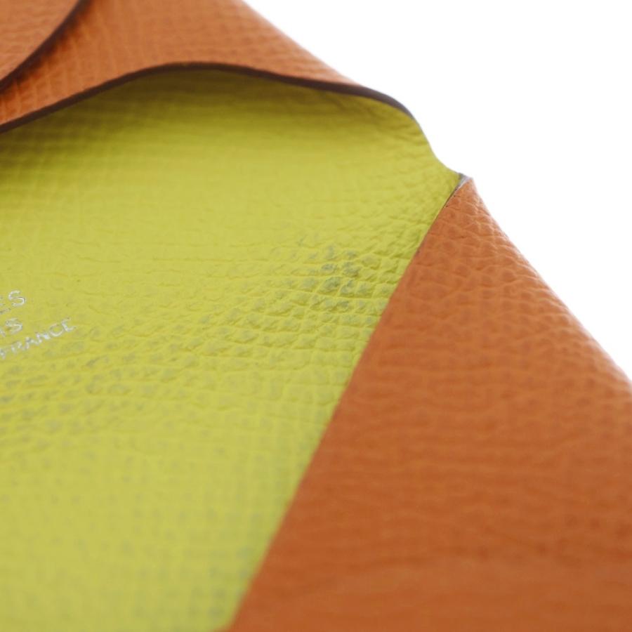HERMES エルメス バスティア 小物入れ コインケース オレンジ ヴォー 
