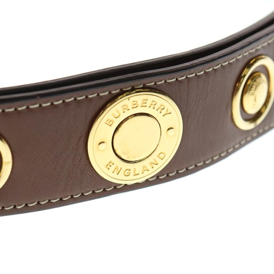 BURBERRY（バーバリー） ロゴ スナップボタン レザー ベルト ゴールド