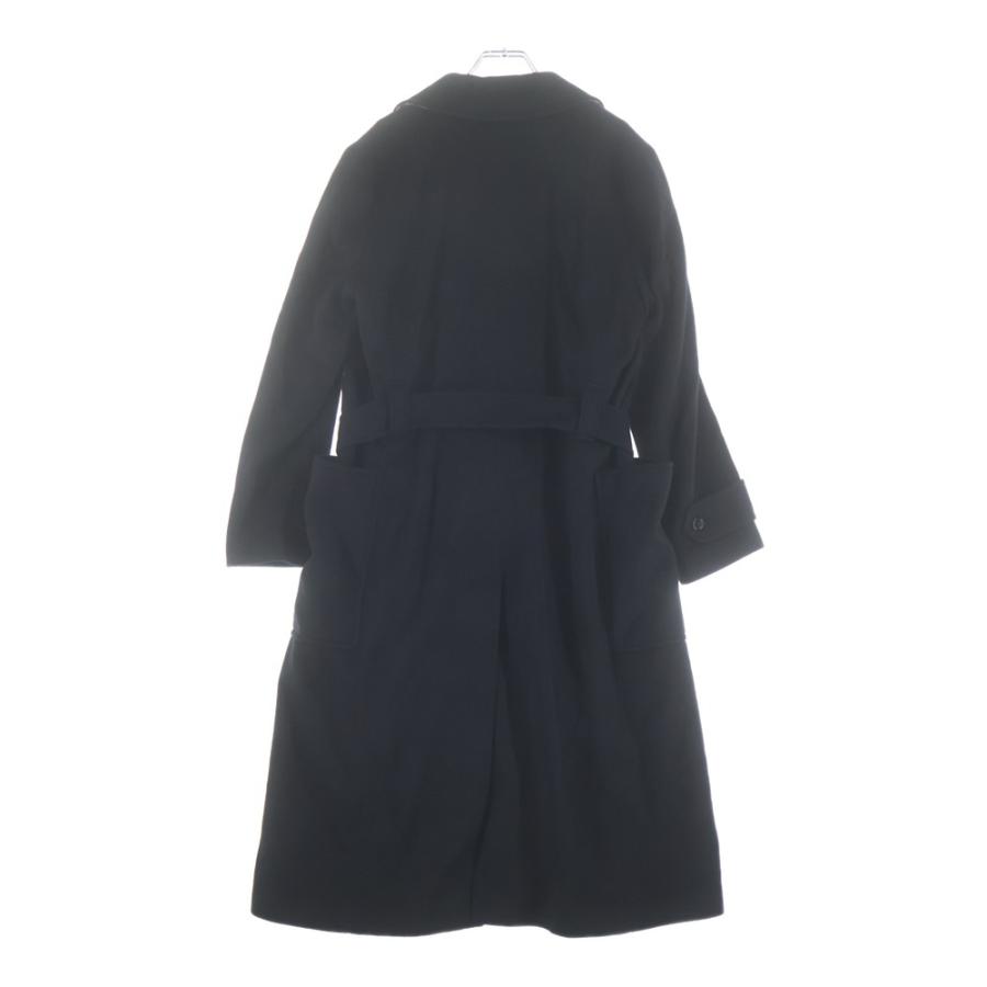 BURBERRY LONDON バーバリーロンドン カシミヤ混 ウール チェスター ガウン ロング コート ブラック 8022846