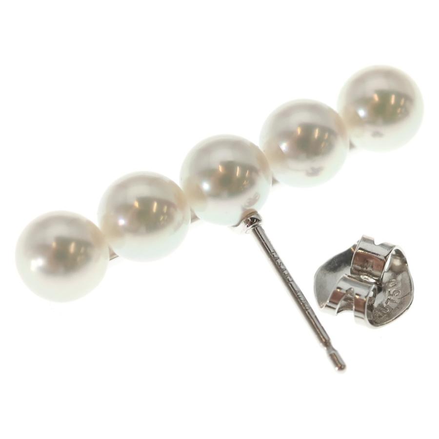 TASAKI（タサキ） バランス プラス バー 5連パール ピアス K18WG