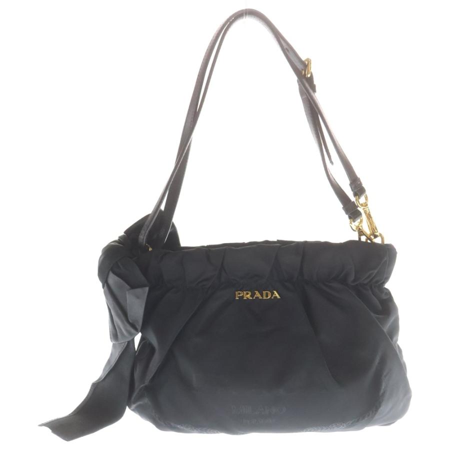 PRADA（プラダ） リボン ハンドバッグ ショルダーバッグ ブラック