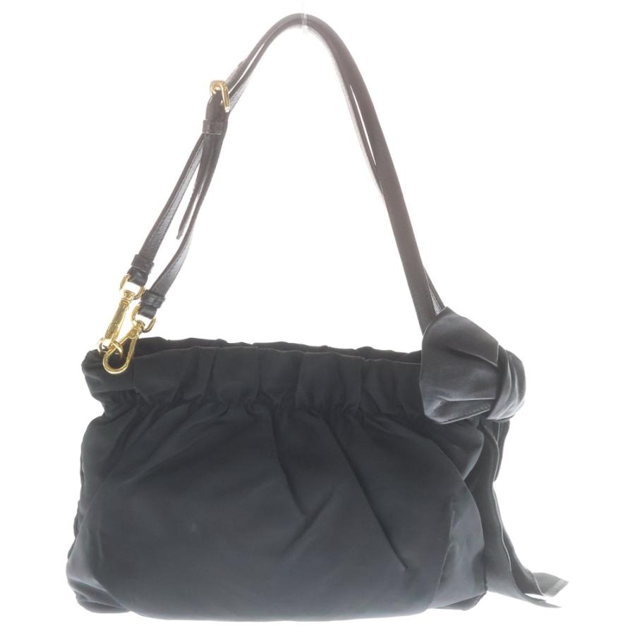 PRADA（プラダ） リボン ハンドバッグ ショルダーバッグ ブラック