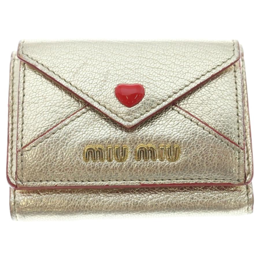 miumiu ミュウミュウ マドラス ラブ コンパクトウォレット 三つ折り