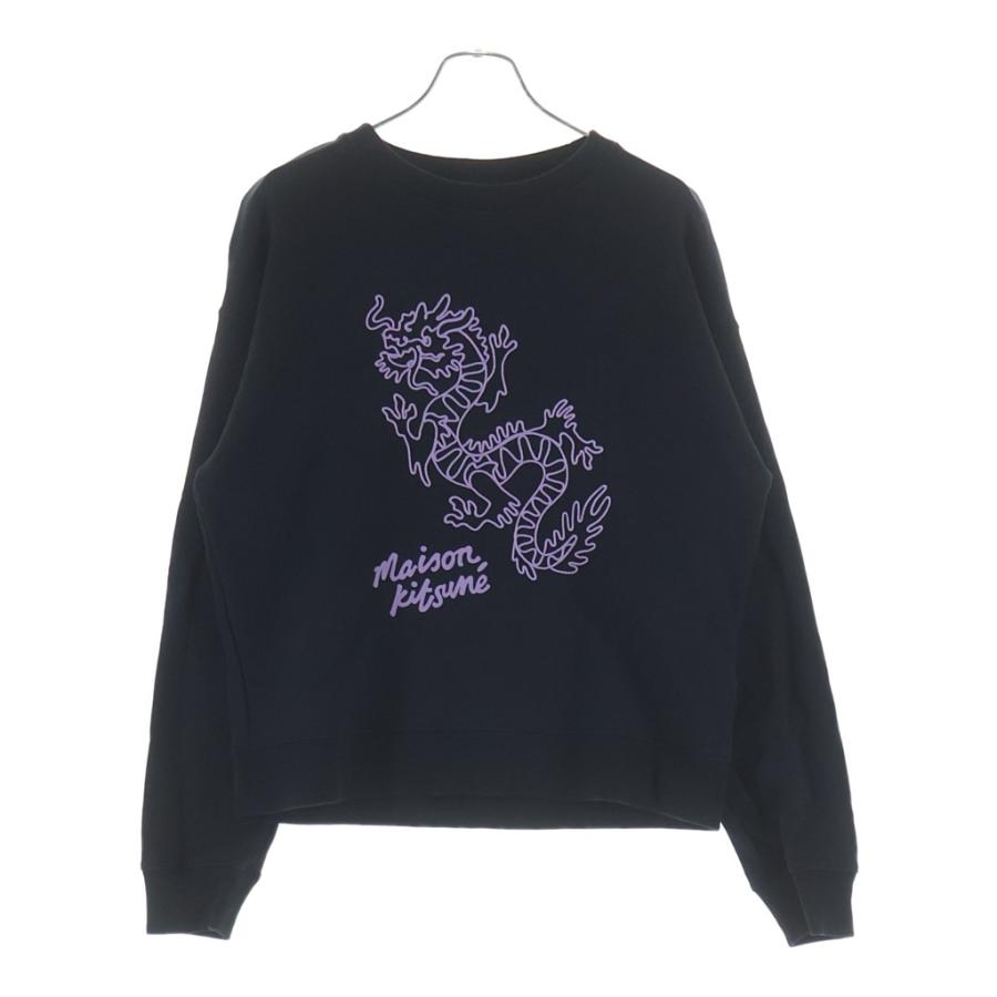 MAISON KITSUNE メゾンキツネ CHINESE DRAGON COMFORT SWEATSHIRT スウェット ブラック SPCNYMW00301 MAISON KITSUNE（メゾン キツネ） CHINESE DRAGON COMFORT SWEATSHIRT