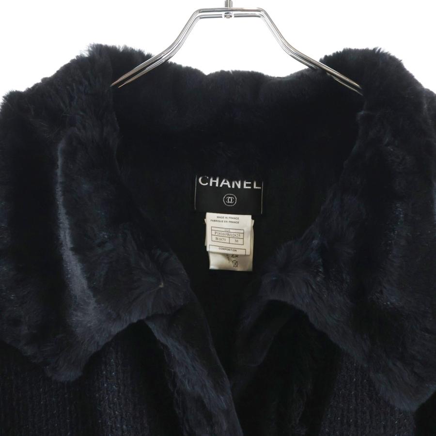 CHANEL シャネル 01A ヴィンテージシャネル ラビットファーコート ブラック P18169W02825の画像
