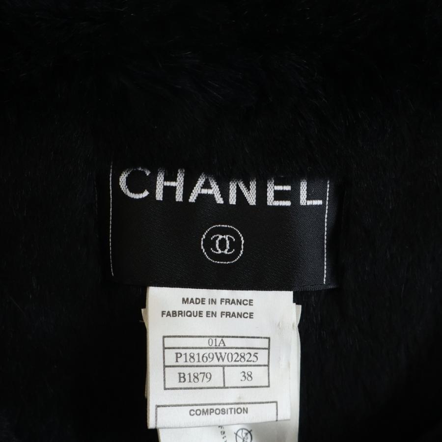 CHANEL シャネル 01A ヴィンテージシャネル ラビットファーコート ブラック P18169W02825の画像