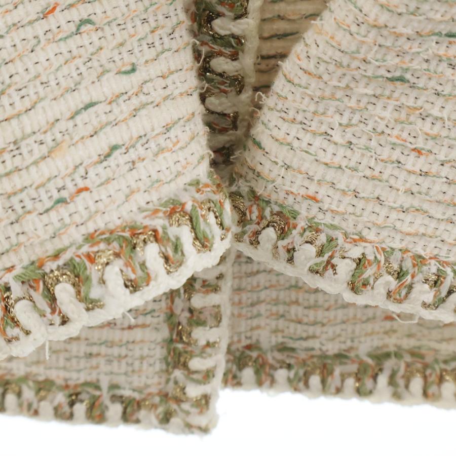 CHANEL シャネル ココマークボタン ツイードノーカラー