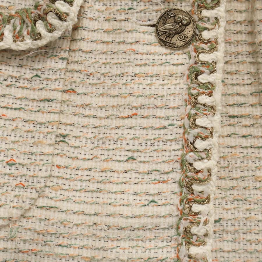 CHANEL シャネル ココマークボタン ツイードノーカラー