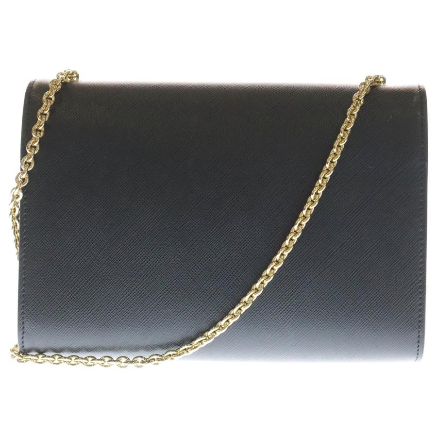 FERRAGAMO フェラガモ ヴァラリボン チェーンウォレット ゴールド金具 ブラック レザー_1