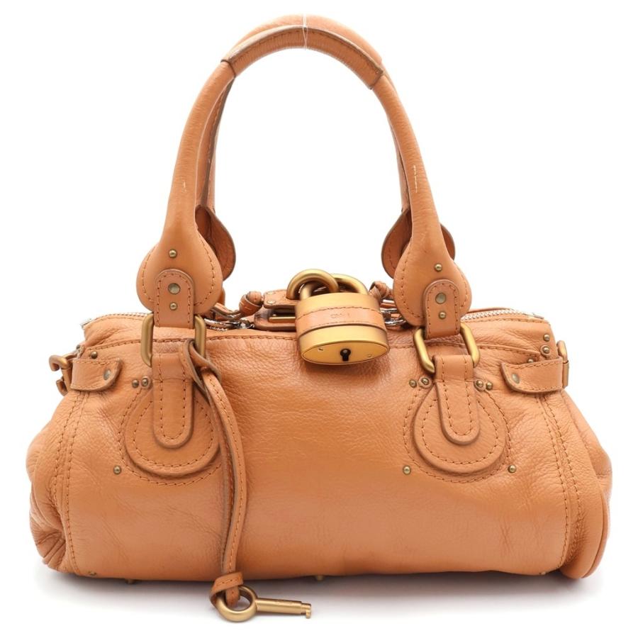 クロエ Chloe パディントン キャメル ブラウン レザー ハンドバッグ