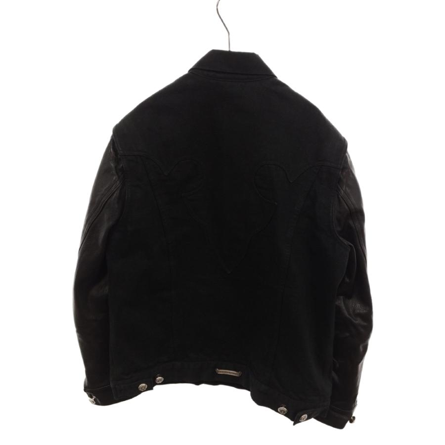 CHROME HEARTS クロムハーツ 袖レザー切り替えフレアニーデニム CHROME HEARTS クロムハーツ 袖レザー切り替えフレアニーデニム