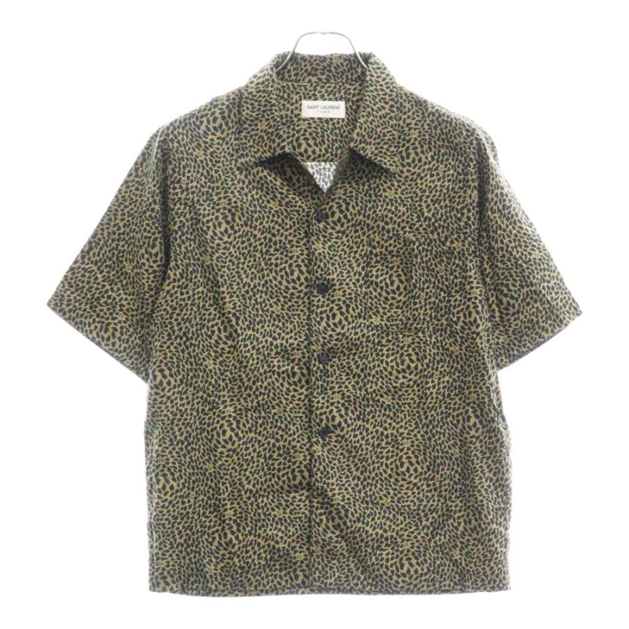SAINT LAURENT 16ss レオパード柄 半袖シャツ エディ期 正規品 SAINT LAURENT PARIS サンローラン パリ レオパードシャツ