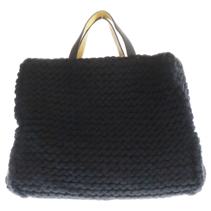FENDI（フェンディ） ロゴ ウール/レザー トートバッグ 2WAY ボストン 