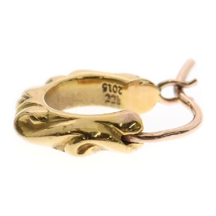 クロムハーツ　22k フープスクロールタイニーピアス クロムハーツタイニースクロールフープピアス22K|クロムハーツ通販専門