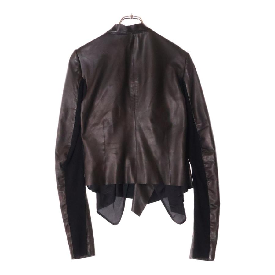 国内正規品00s Rick owens バイカー レザージャケット ドレープ Rick Owens（リック・オウエンス） 20SS レザー ドレープ ジップアップ