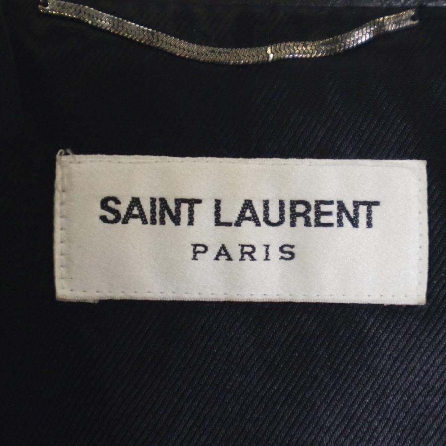 SAINT LAURENT PARIS サンローランパリ ワッペン付き ダメージ加工 