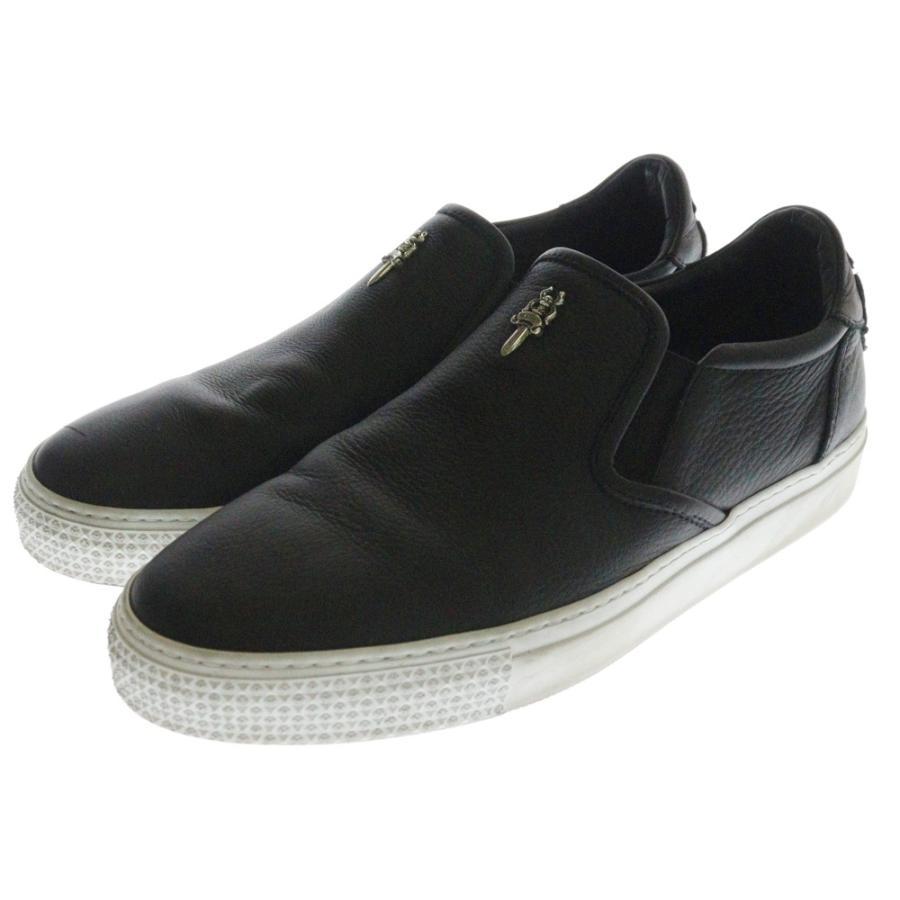 CHROME HEARTS クロムハーツ SLIP ON BLK CALF スリッポン CHプラス  