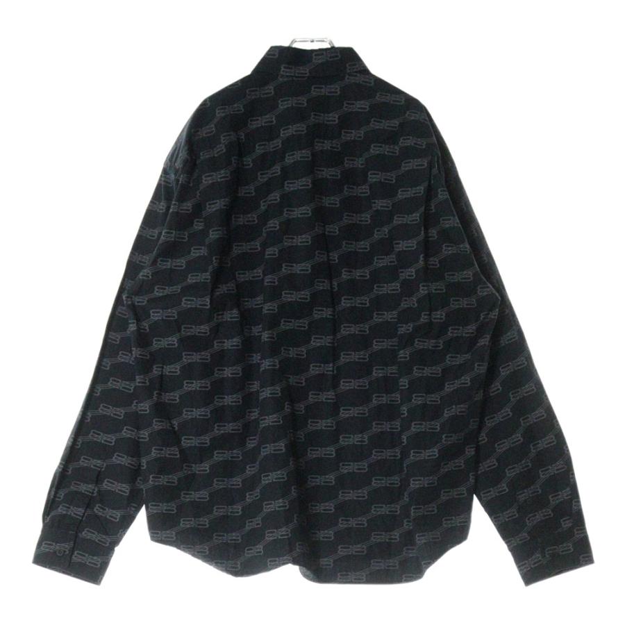 BALENCIAGA ブラック ロゴ長袖シャツ