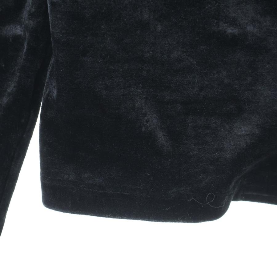 ノーカラーベロアジャケット 黒 Yohji Yamamoto（ヨウジヤマモト） ノーカラー ベロアWジップ
