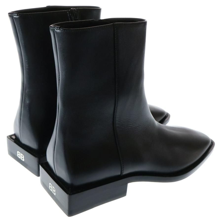 BALENCIAGA バレンシアガ ブーツ BBロゴ スクエアトゥ ブラック BALENCIAGA（バレンシアガ） BBロゴ スクエアトゥ サイドジップ
