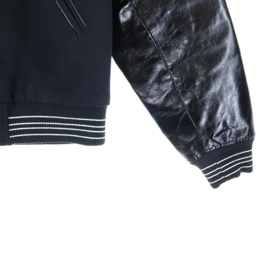 SAINT LAURENT PARIS サンローランパリ Leather Sleeve Teddy Jacket