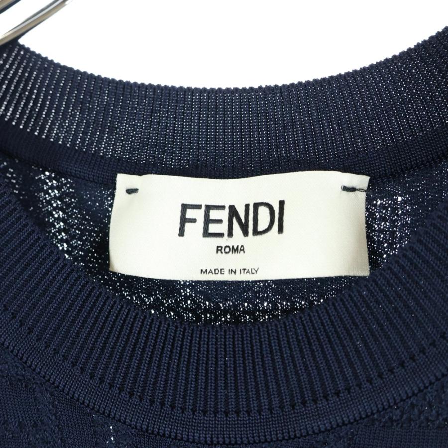 FENDI（フェンディ） FFロゴ ズッカ柄 ニット ノースリーブワンピース
