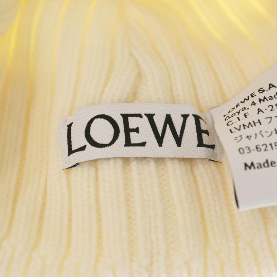 LOEWE（ロエベ） F540257X23 リブ編みウールニット帽子 ニットキャップ
