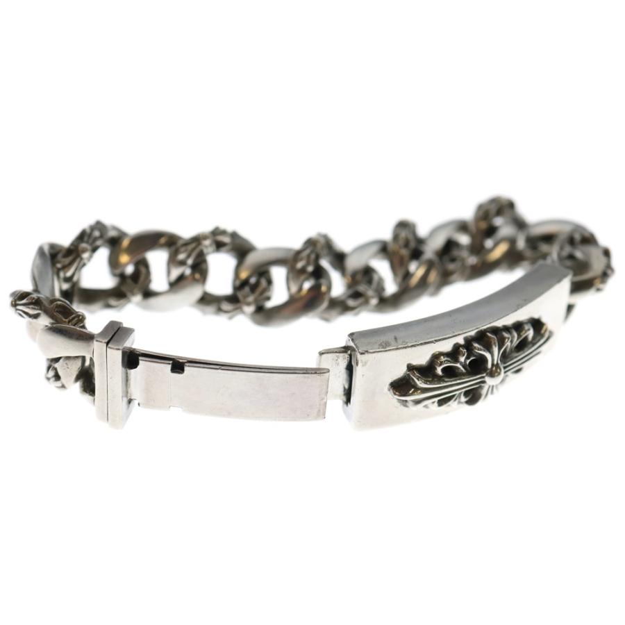 120gクロムハーツシルバー925 フラワーモチーフ ブレスレット CHROME HEARTS（クロムハーツ） ID FLORAL CRS フローラルクロスID