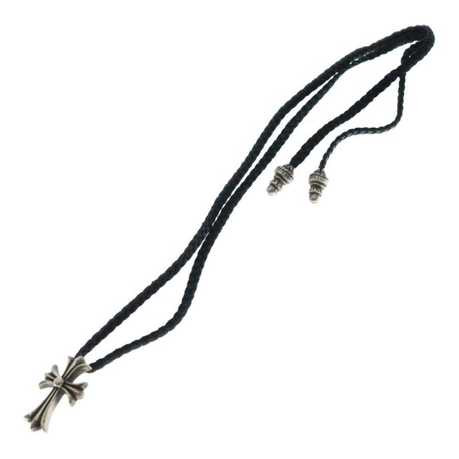 CHROME HEARTS クロムハーツ CH CRS SML CL スモールCHクロス レザーブレイド ネックレス シルバー/ブラック BCA217 CHROME HEARTS（クロムハーツ） CH CRS SML CL スモールCHクロス