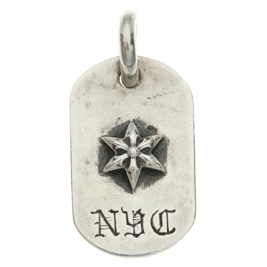 クロムハーツ レイズドドッグタグ NYC限定 ネックレス ペンダント シルバー CHROME HEARTS（クロムハーツ） RAISED STAR DOGTAG NYC限定 レイズド