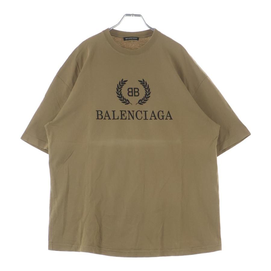 BALENCIAGA（バレンシアガ） BBロゴプリント半袖Tシャツ ベージュ