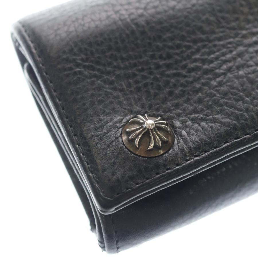 クロムハーツ3フォールドクロスボタンウォレット(オールドレザー) CHROME HEARTS（クロムハーツ） 3FOLD 3フォールド クロスボタンレザー