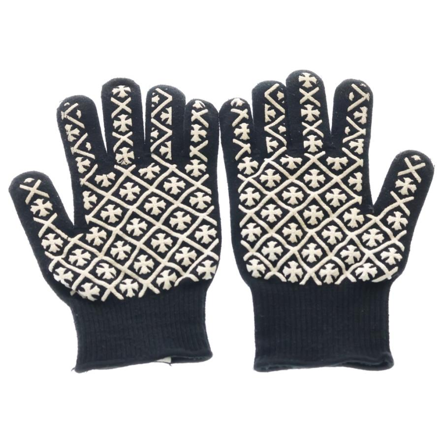 新品 CHROME HEARTS クロムハーツ グローブ ロゴ 手袋 ブラック CHROME HEARTS（クロムハーツ） GLOVE ロゴプリント グローブ 手袋