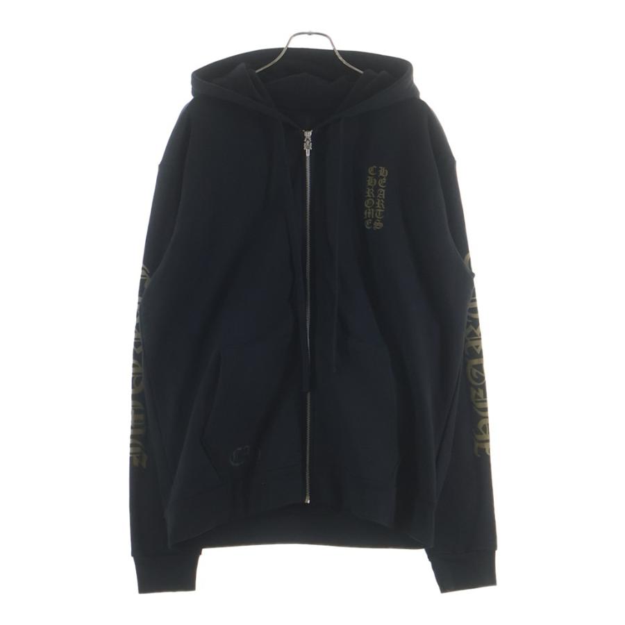 CHROME HEARTS（クロムハーツ） SWTSHRT HD ZIP 袖英字プリントダガー 
