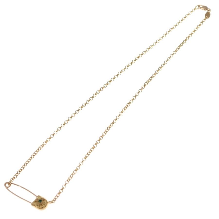 クロムハーツ22k セーフティピン ネックレス インボイスレシート付 CHROME HEARTS（クロムハーツ） 22K SAFETY PIN NECKLACE R16 1EMRLD