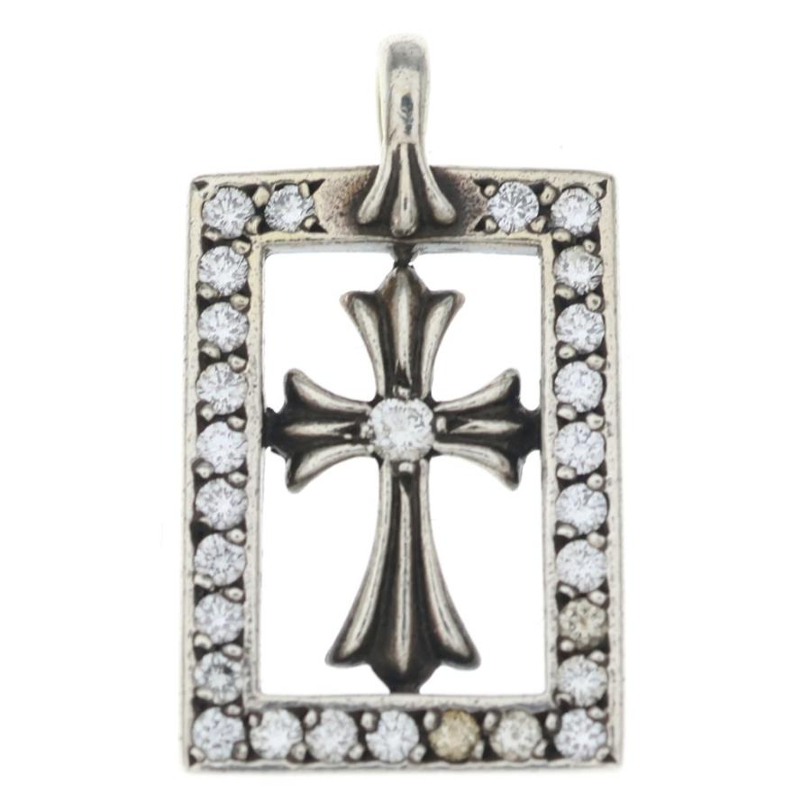 CHROME HEARTS クロムハーツ FRMD OPN BBYFAT P D フレームドオープン PAVEダイヤ シルバーネックレストップ CHROME HEARTS（クロムハーツ） FRMD OPN BBYFAT P D フレームド