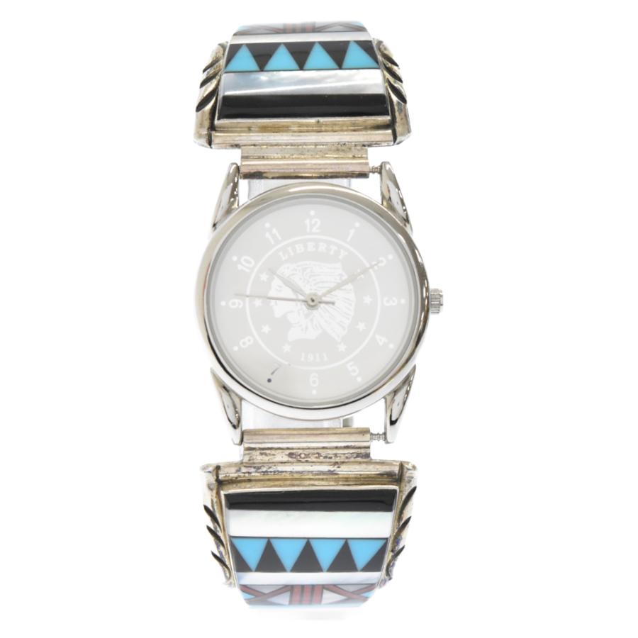 インディアンジュエリー時計インレイターコイズ【新品】NO/FAITH