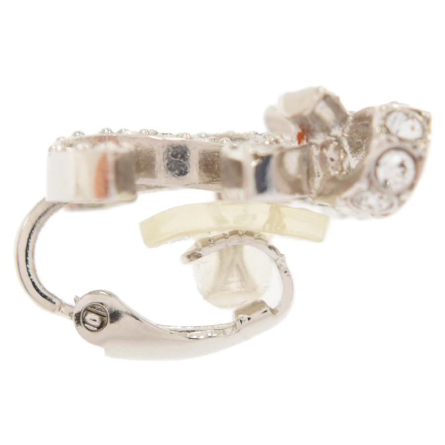 CHANEL シャネル 23SS ココマーク リボン ラインストーン イヤリング  