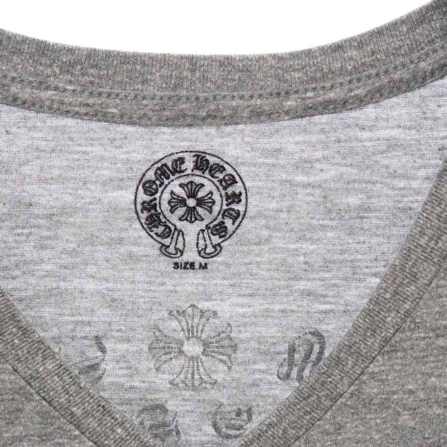 CHROME HEARTS Tシャツ 半袖 Vネック サークルロゴ グレー XL CHROME HEARTS Tシャツ 半袖 Vネック サークルロゴ グレー XL