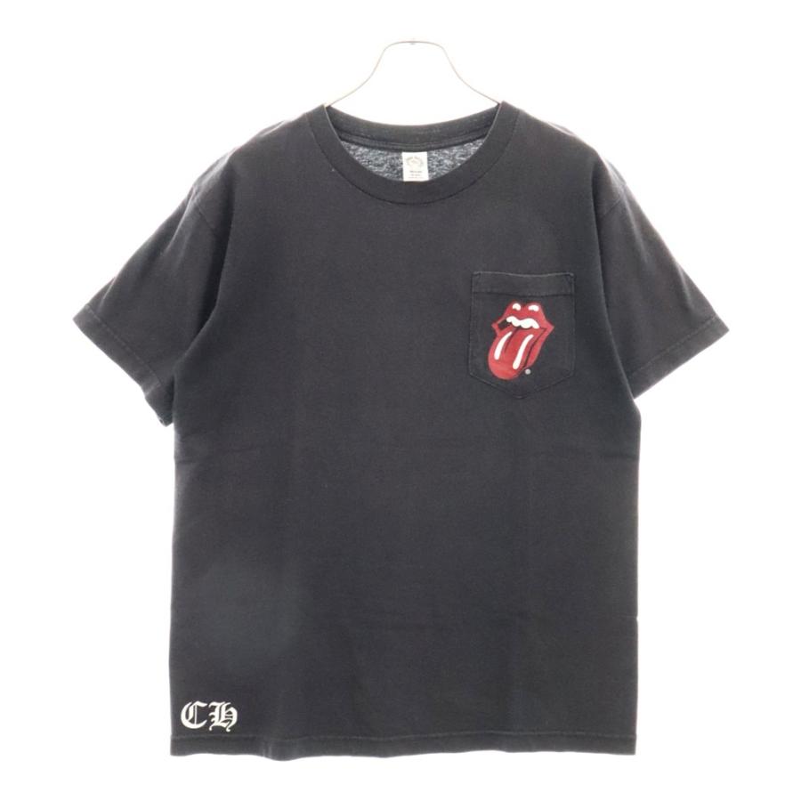 CHROME HEARTS クロムハーツ × ROLLING STONES SS PKT TEE BLACK CHROME HEARTS クロムハーツ × ROLLING STONES SS PKT TEE BLACK