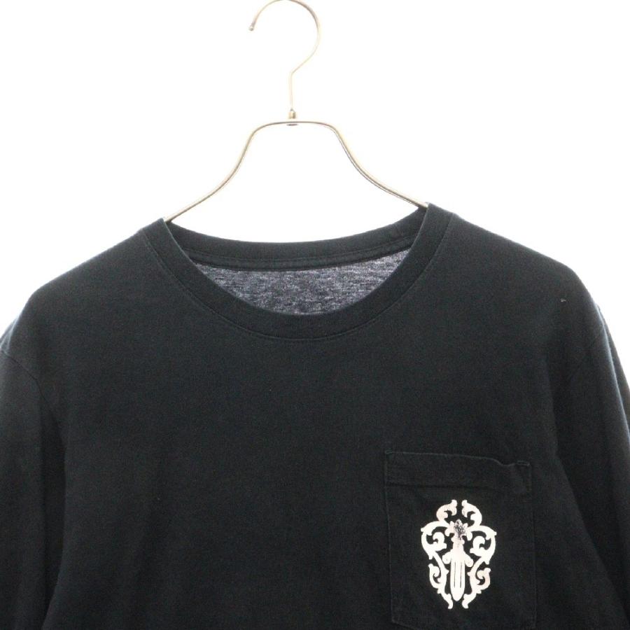 CHROME HEARTS ロンT バックロゴ 英字 ダガー ブラック S CHROME HEARTS クロムハーツ Dagger L/S Tee ダガーロゴプリント 長袖T