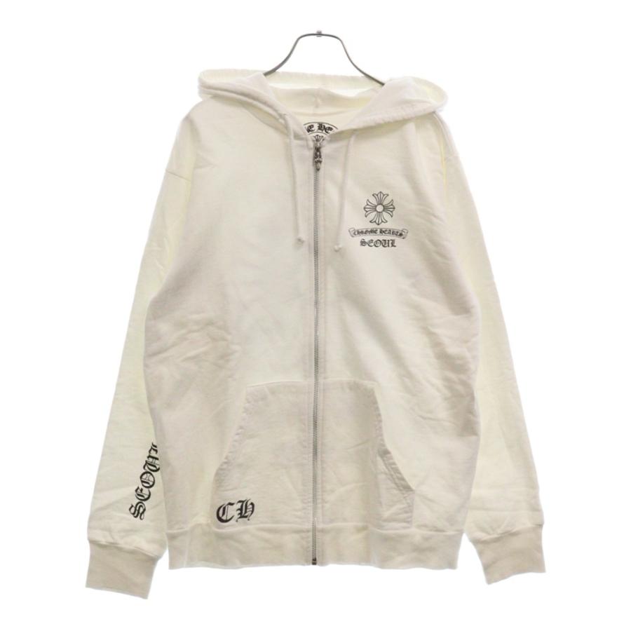 クロムハーツ ジップパーカー　ホワイト　サイズm CHROME HEARTS（クロムハーツ） 新品正規品 パーカー ホワイト M